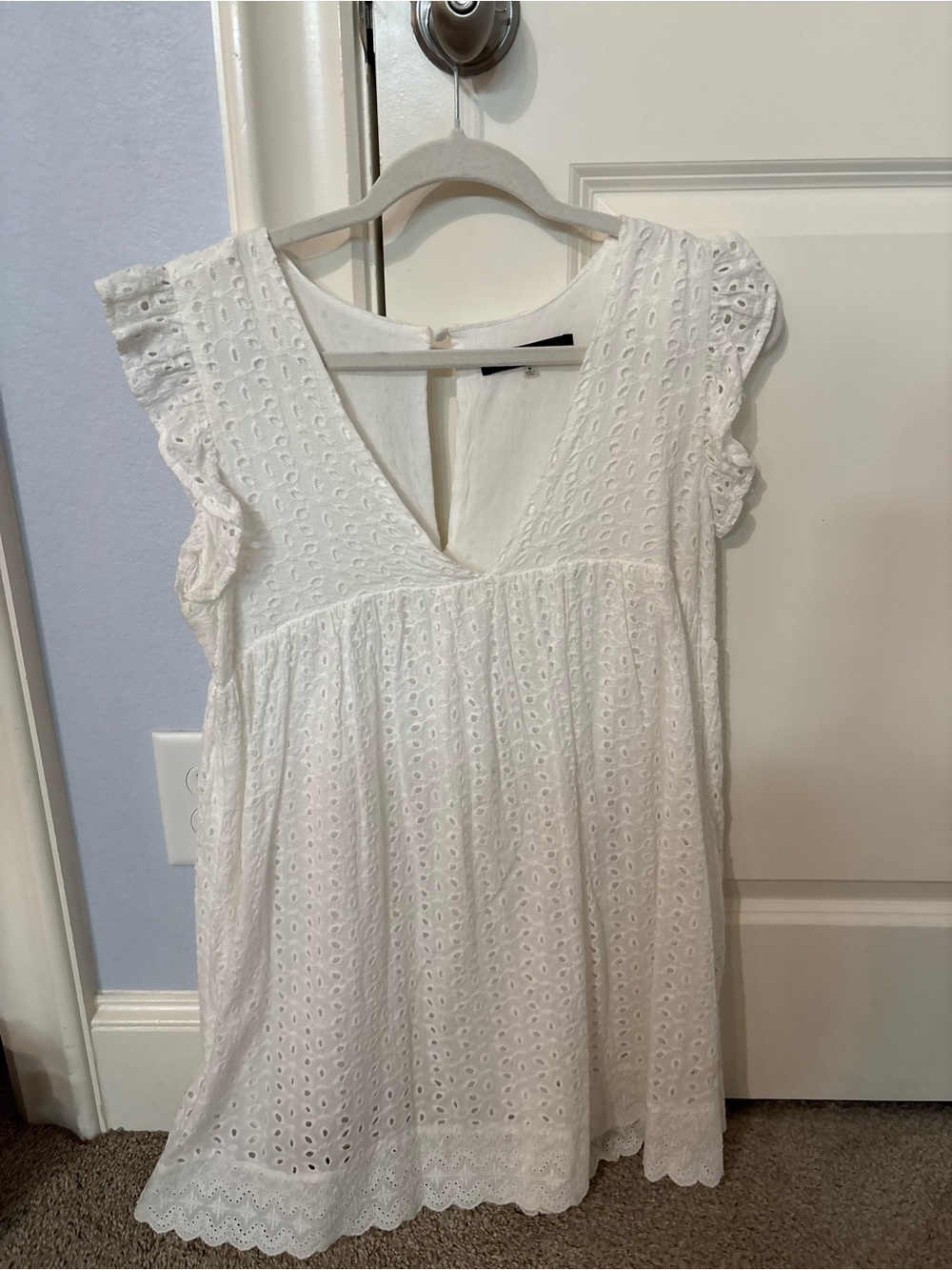Sugarlips White Eyelet Babydoll Top